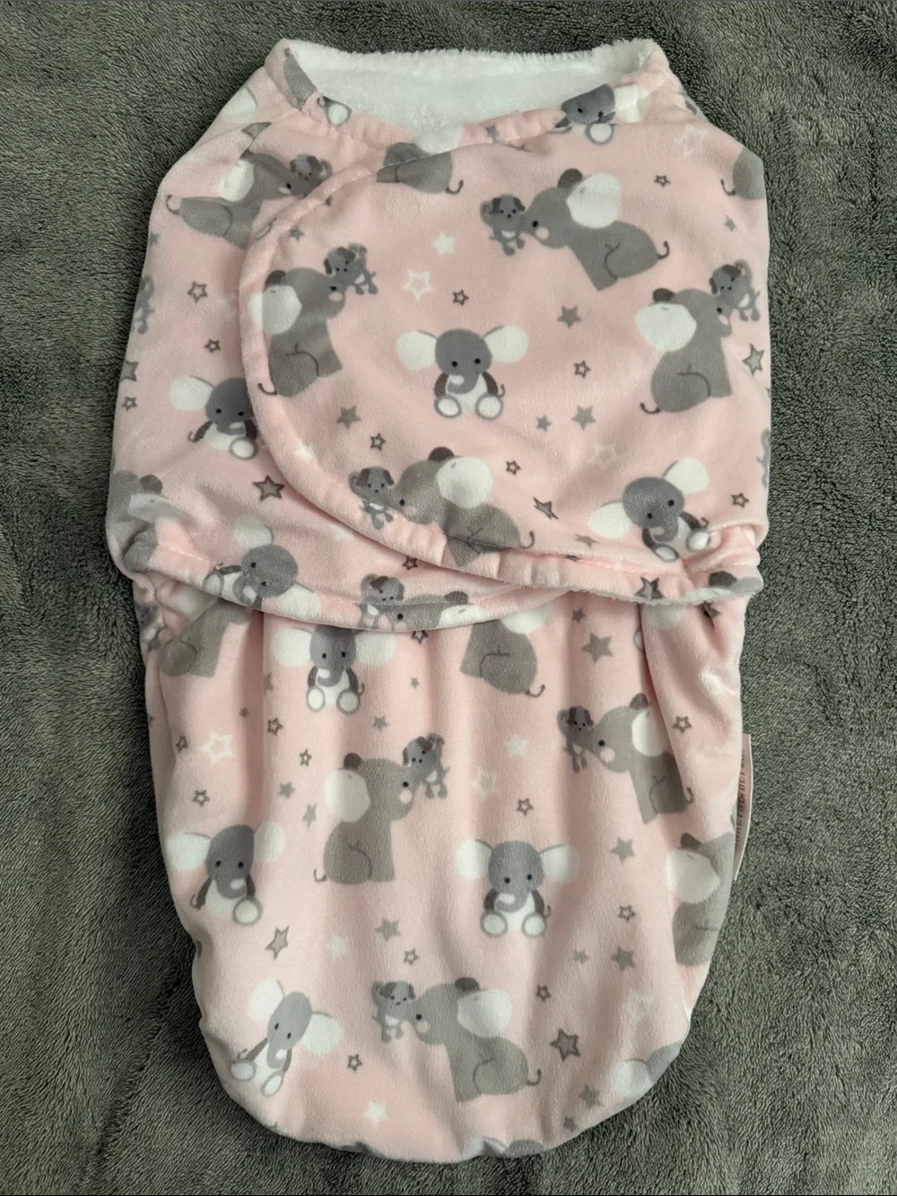 Pink Elephant Plush Baby Sleep Sack Swaddle